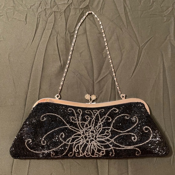 Handbags - Vintage - Style‎ Elegant Black Hand Beaded Clutch…